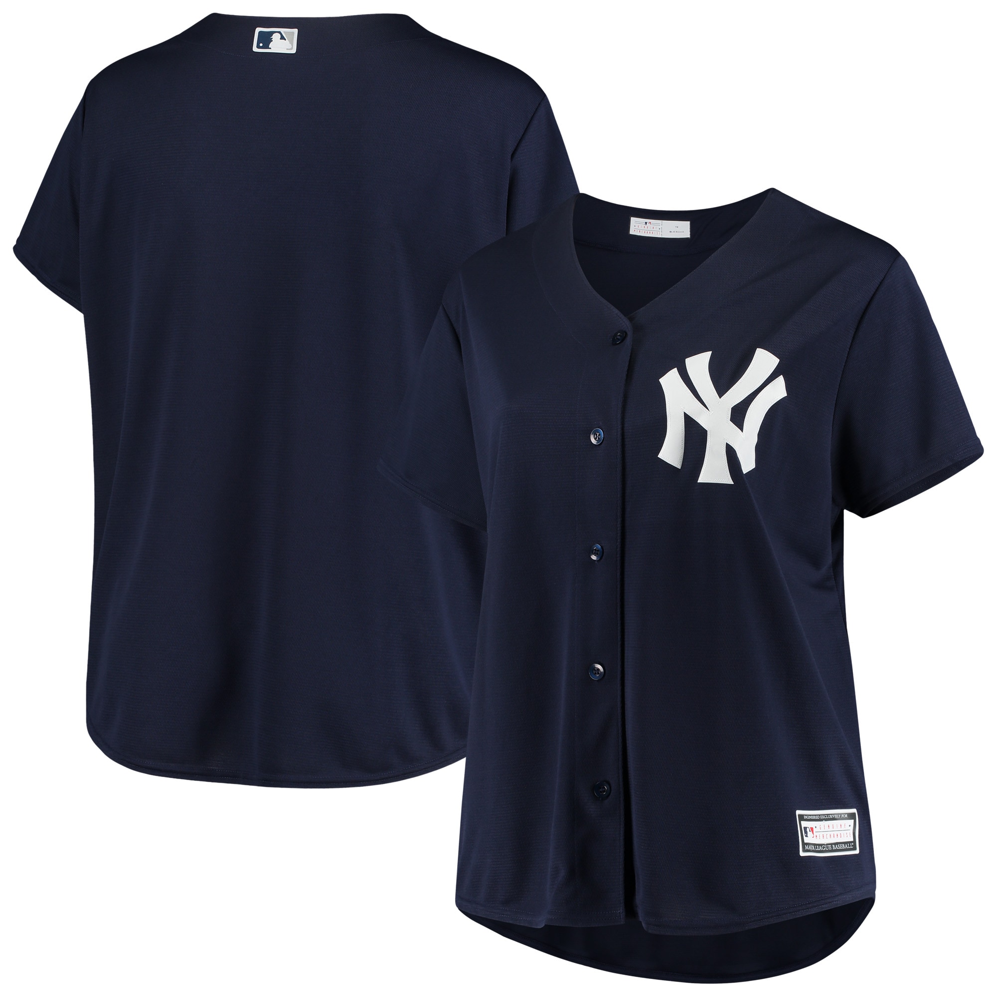 New York Yankees Women's Plus Size Alternate Replica Team Jersey – Navy