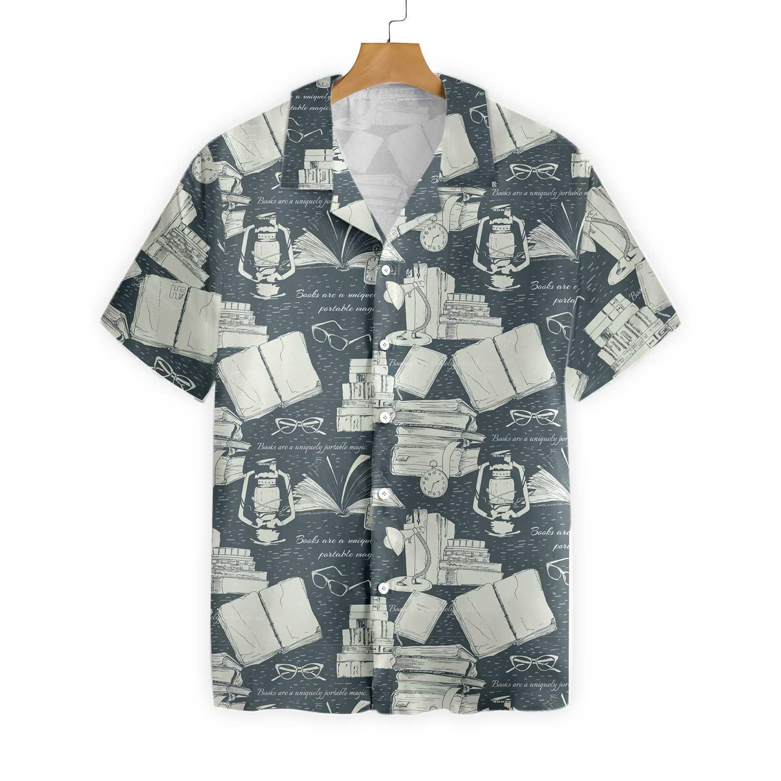 Book Hawaii Shirt Lantern Pattern Grey Aloha Ha91879