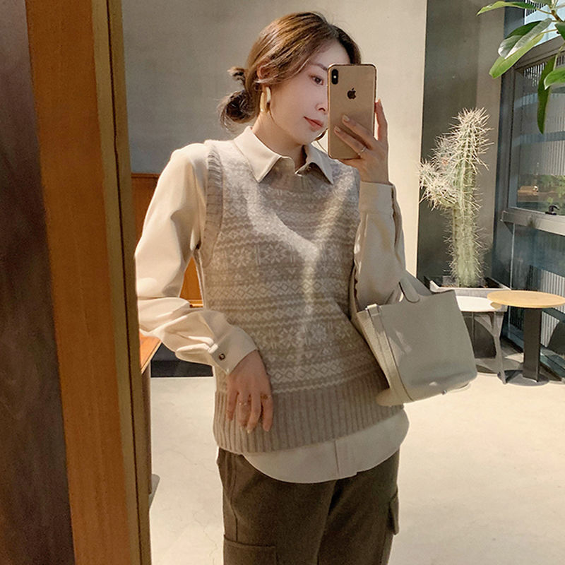 Sweater Vest Women O-neck Classic Aesthetic Striped Fashion Korean Style Casual College Sleeveless Knitted Loose Autumn Mujer alx