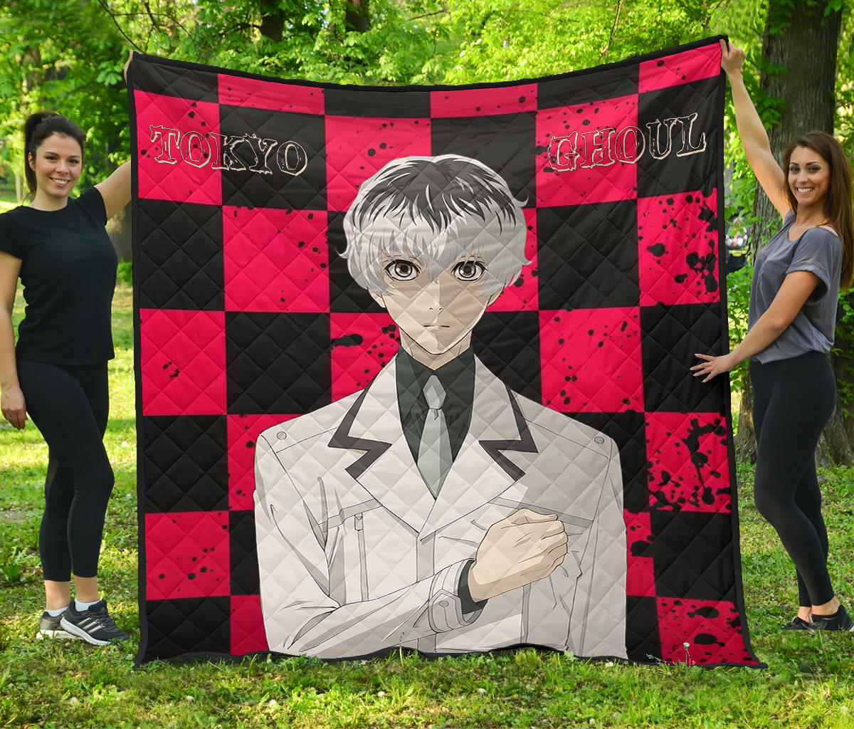 Tokyo Ghoul Anime Premium Quilt – Prince Ken Kaneki Wearing White Suit Quilt Blanket