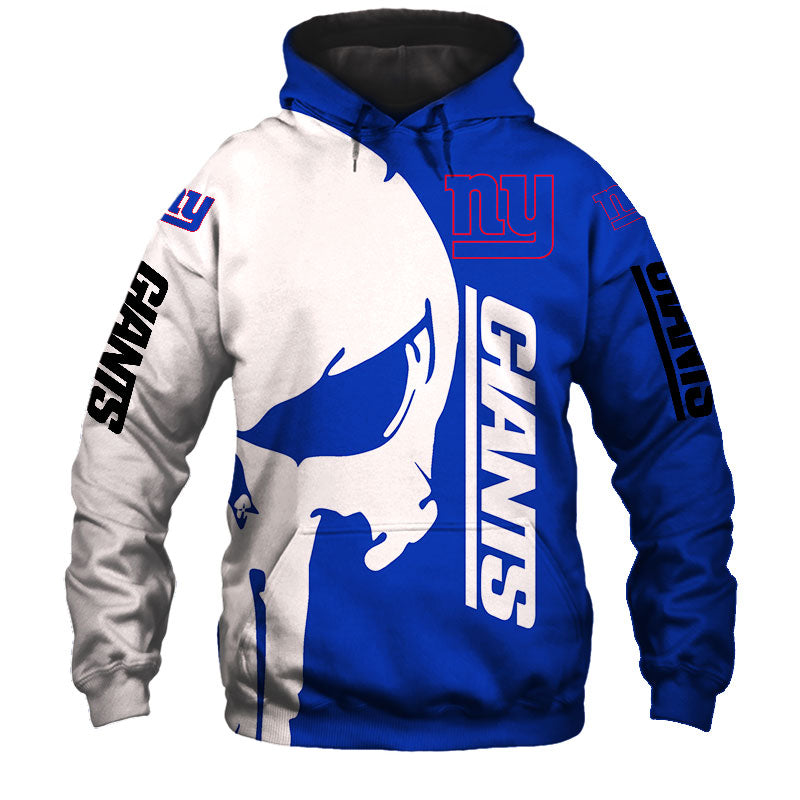 New York Giants Men’S Hoodie Skull Printed