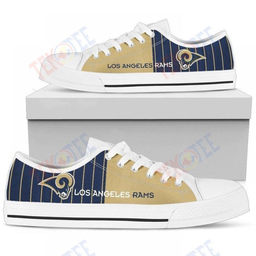 Mens Womens Cool Simple Design Vertical Stripes Los Angeles Rams Low Top Shoes Custom Print Footwear Converse Sneakers TMT561