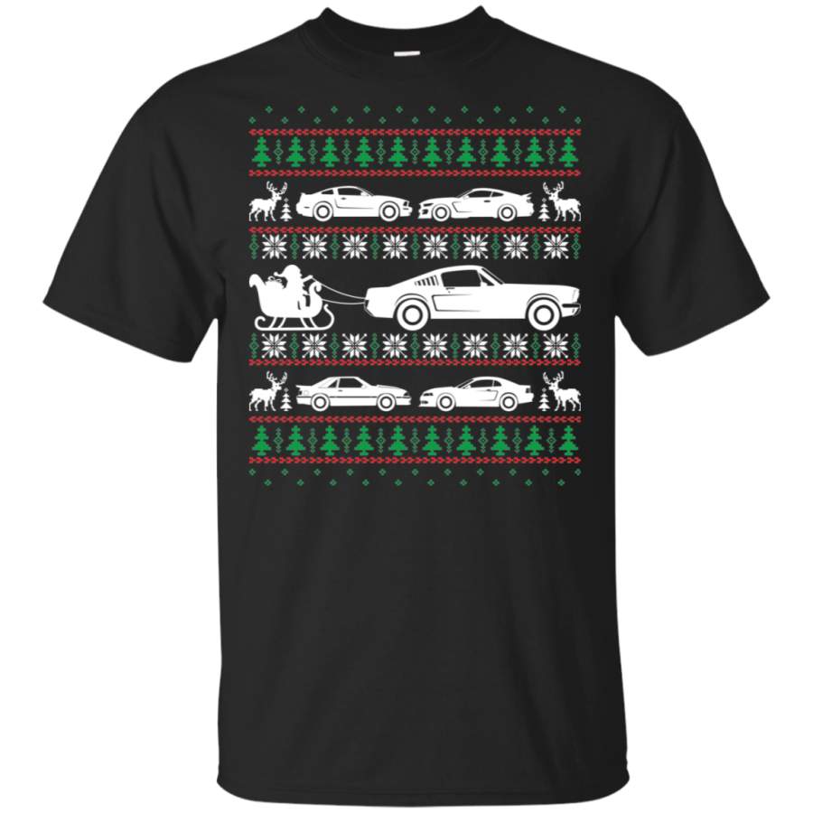 Ugly Christmas Ford Mustang Cotton T-Shirt S550 S197 New Edge Foxbody