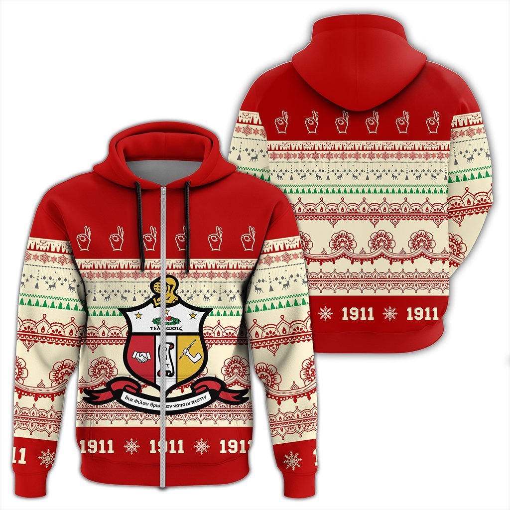 Greek Life Hoodie – Kappa Alpha Psi Xmas Establish Year Zip Hoodie