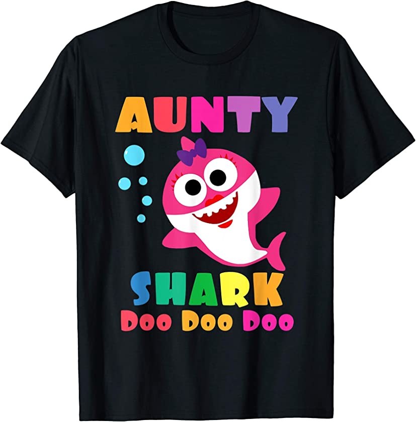 Aunty Shark Doo Doo T-Shirt Funny Kids Video Baby Daddy T-Shirt