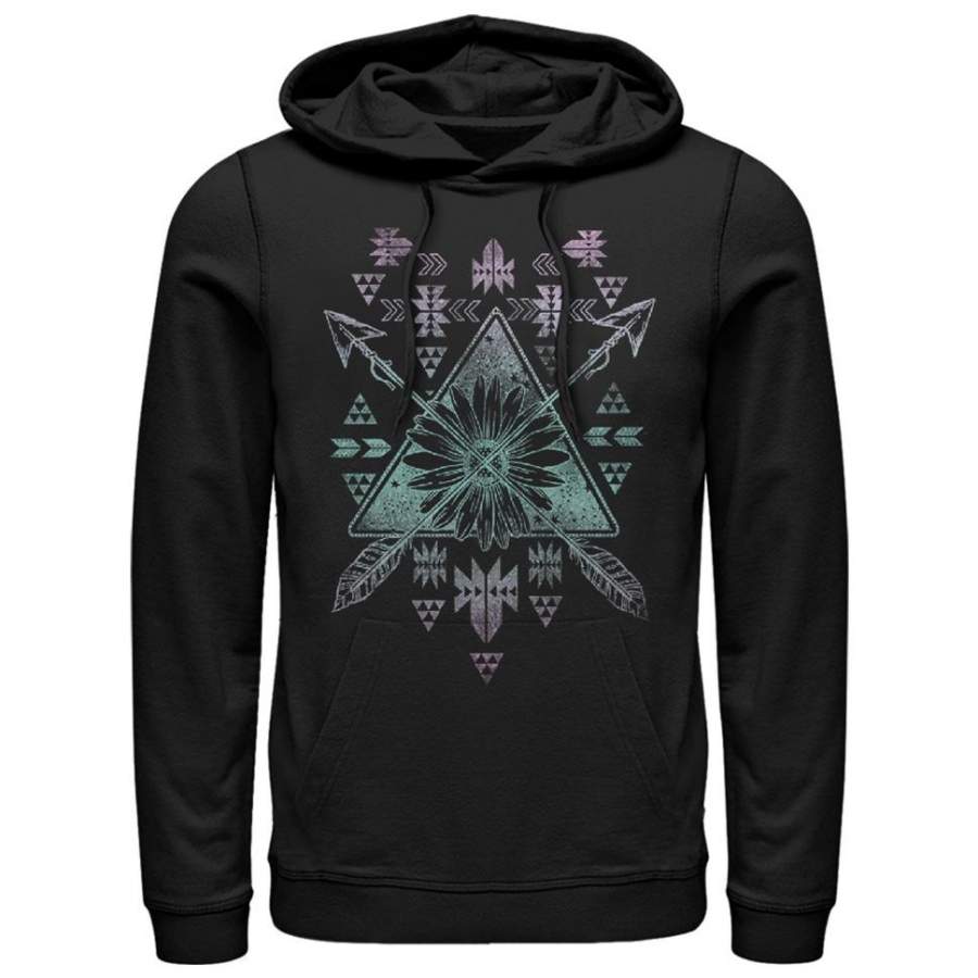 Lost Gods Men’s Arrow Tribal Print  Lightweight Hoodie Black