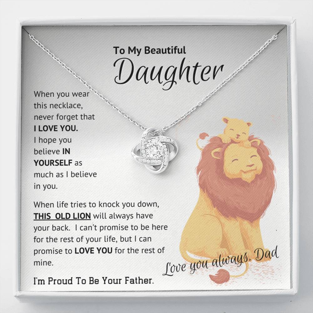 (Almost Gone) To My Daughter This Old Lion Have Your Back Necklace