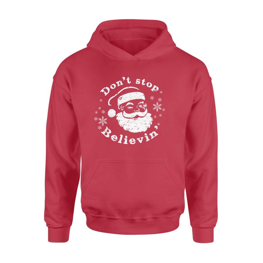 Don’t Stop Believin Santa Christmas Hoodie