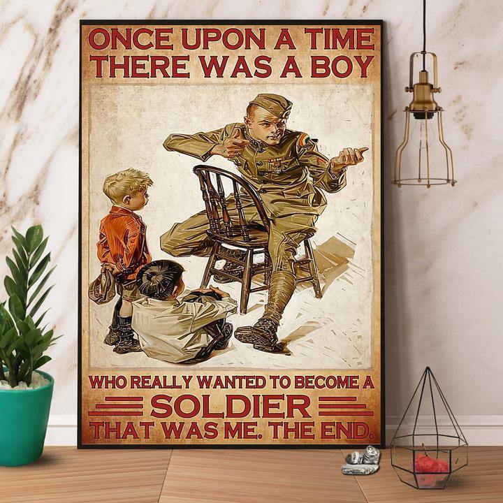 Veteran A Boy Wanted To Become A Soldier Gift For Family Wall Art Home Decor Canvas Prints Matte Canvas