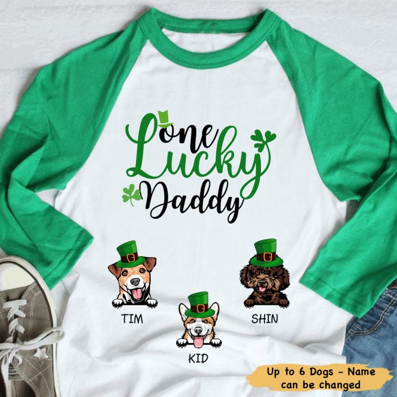 One Lucky Daddy, St Patrick’S Day Shirt 2021, Personalized St. Patrick’S Day Unisex Raglan Shirt, St Patricks Day