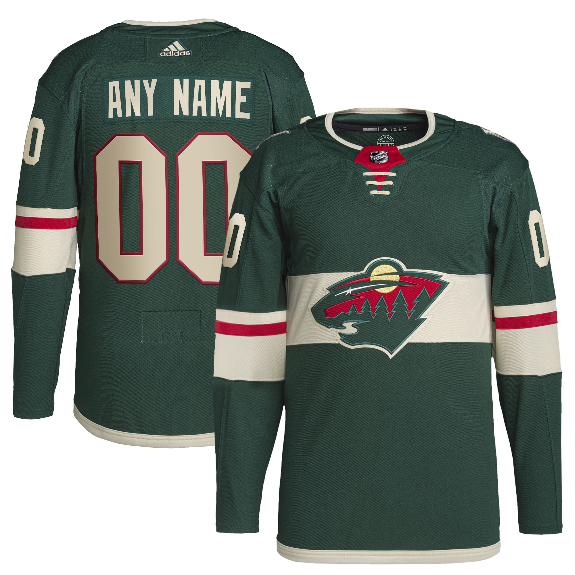 Minnesota Wild Home Primegreen Authentic Custom Jersey – Green