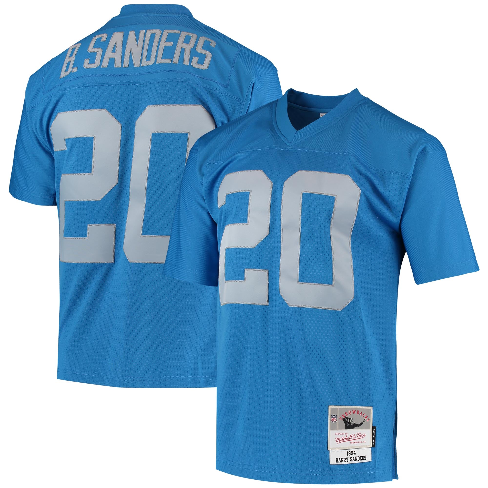 Men’s Detroit Lions Barry Sanders Mitchell & Ness Blue Legacy Jersey