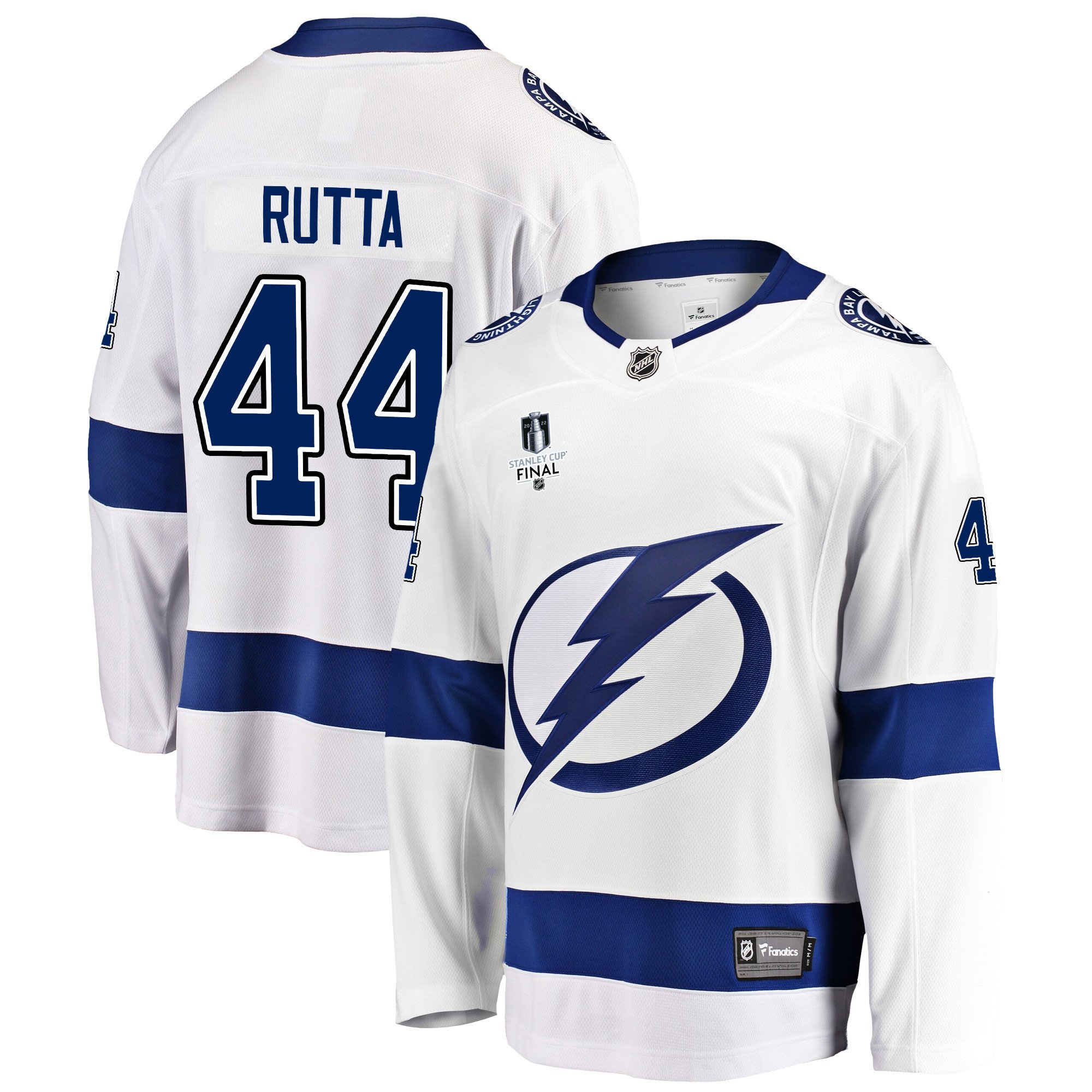 Tampa Bay Lightning Jan Rutta 44 Away 2022 Stanley Cup Final Breakaway Men Jersey – White