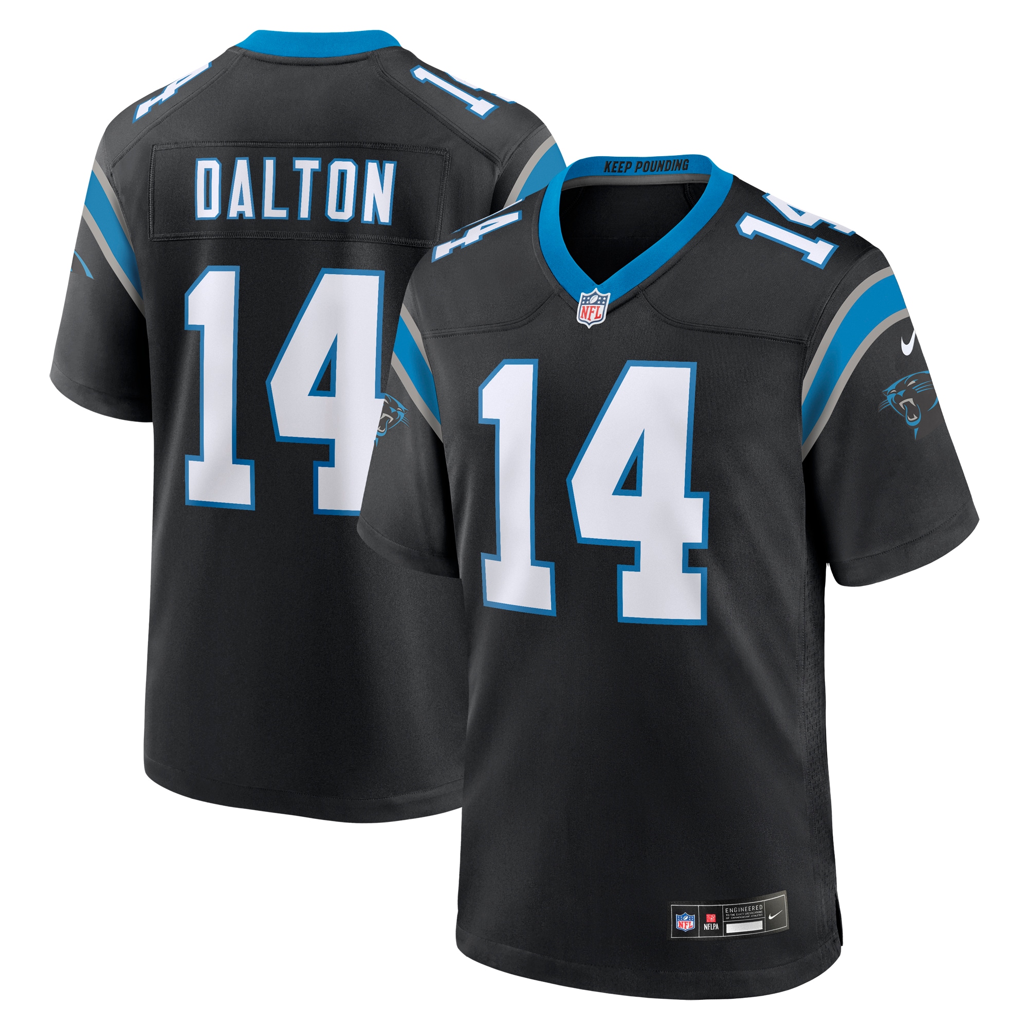 Men’s Carolina Panthers Andy Dalton Black Team Game Jersey