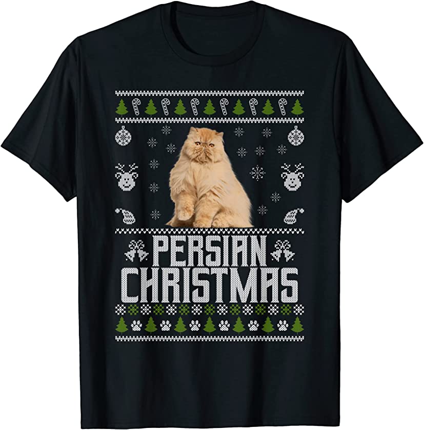 Ugly christmas persian cat funny christmas pajama persian T-Shirt