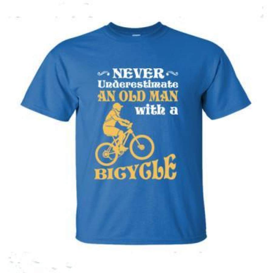 AGR Never Underestimate An Old Man With A Bicycle – Ultra-Cotton T-Shirt