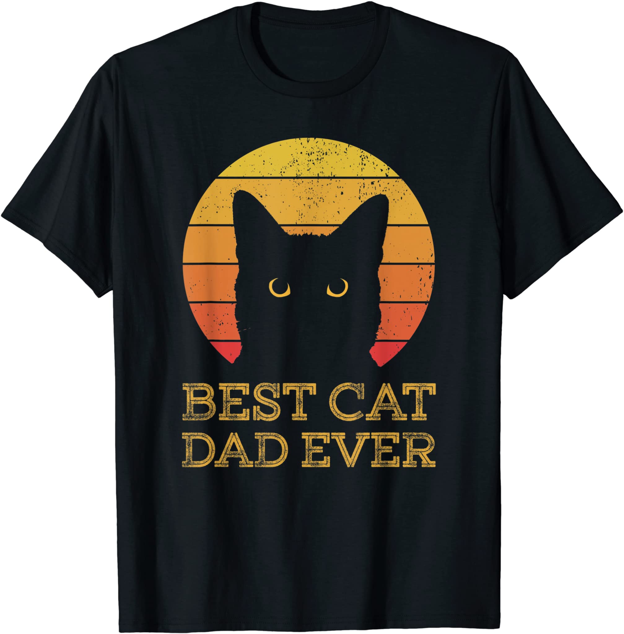 Best Cat Dad Ever Vintage Funny Cat Daddy Fathers Day T-Shirt