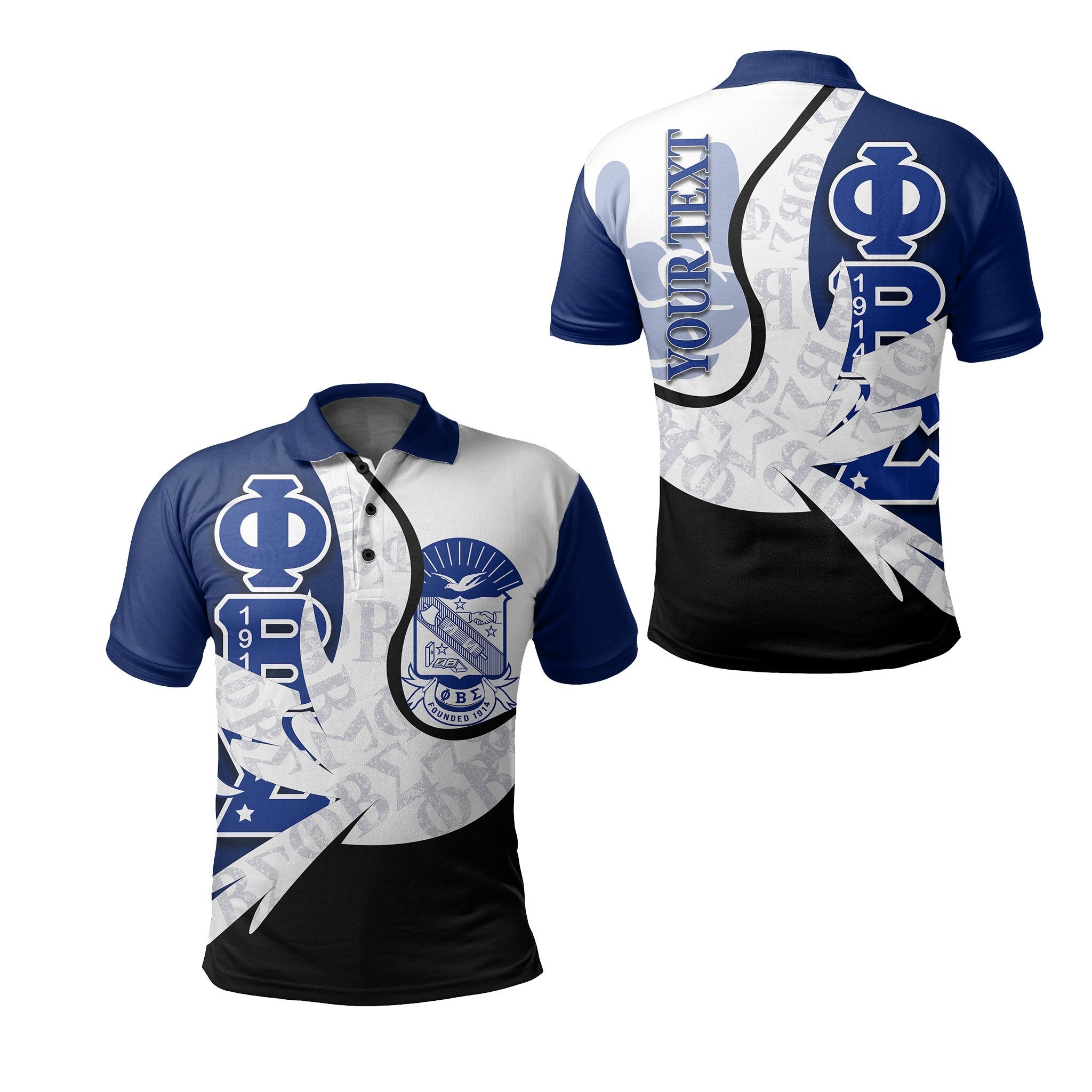 (Custom Personalised) Phi Beta Sigma Polo Shirt Lt6