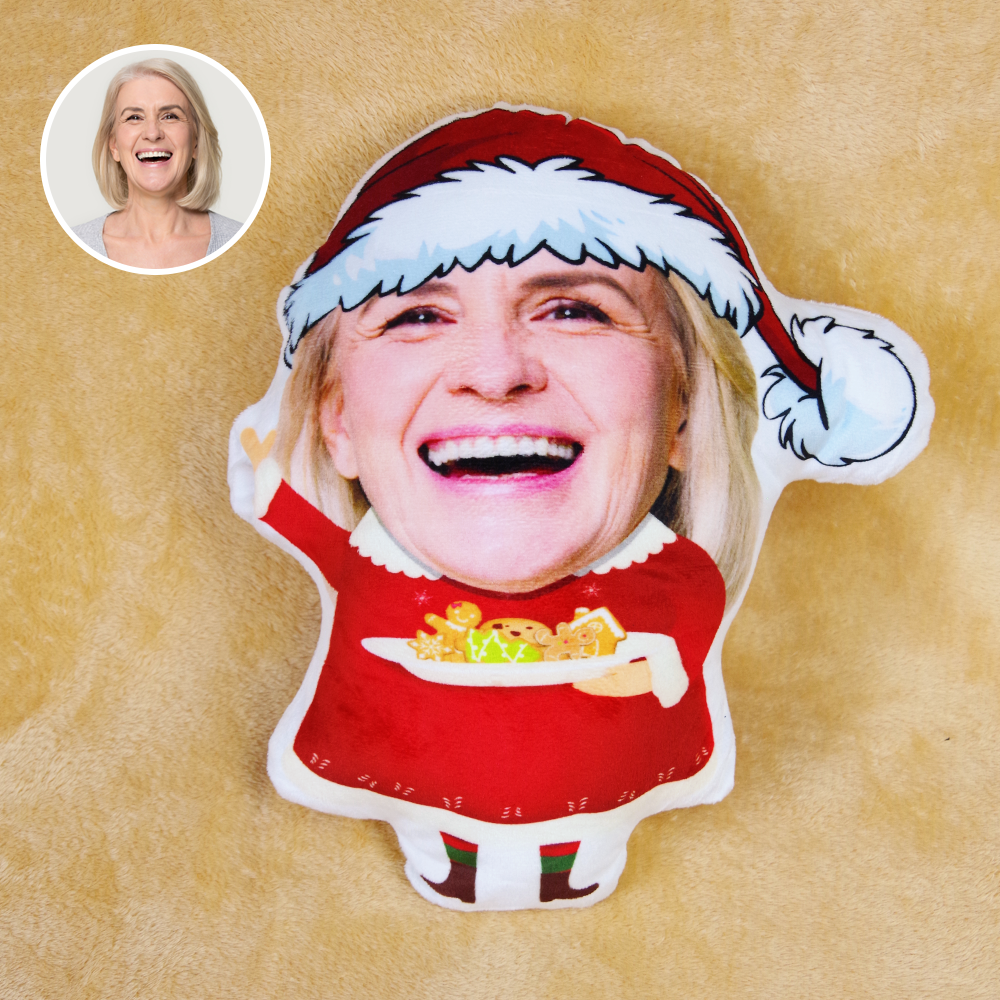 Custom Face Pillow, Love Family, Mrs. Claus Grandma, Christmas Gifts