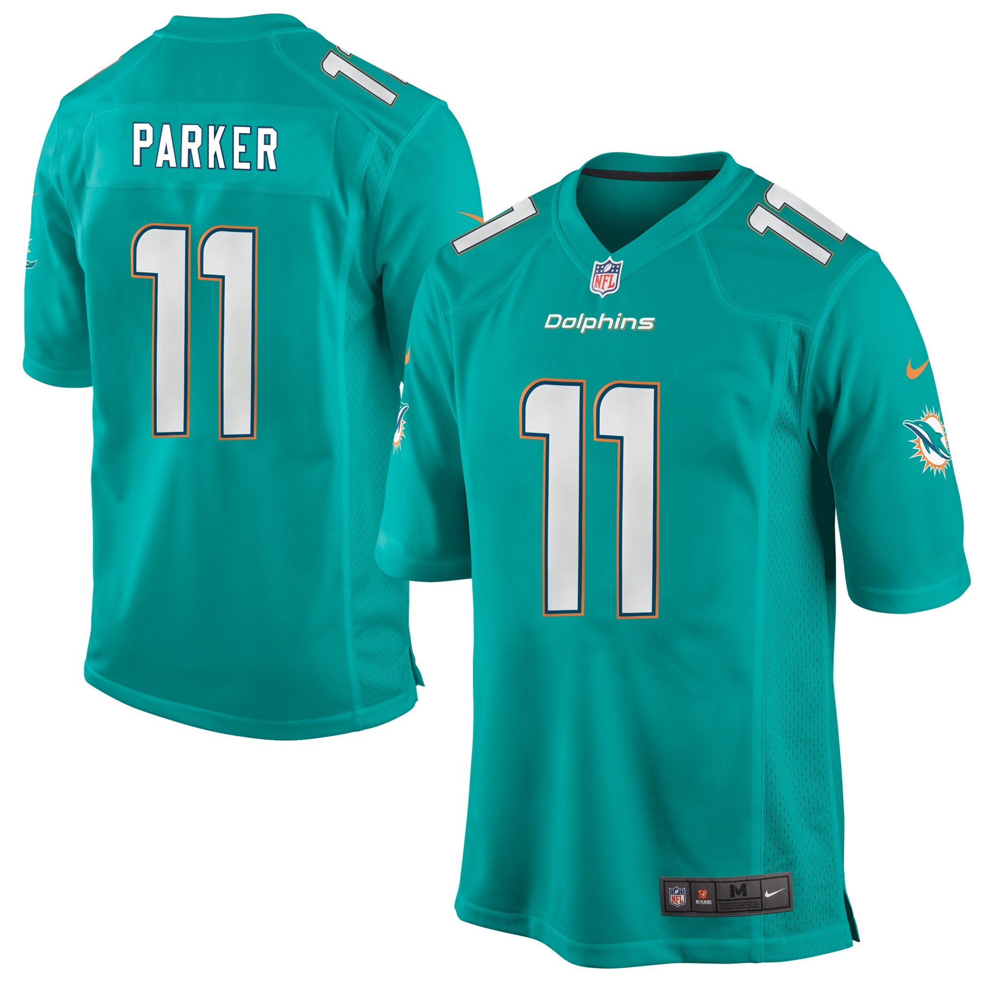 Men’s Miami Dolphins DeVante Parker Aqua Game Player Jersey