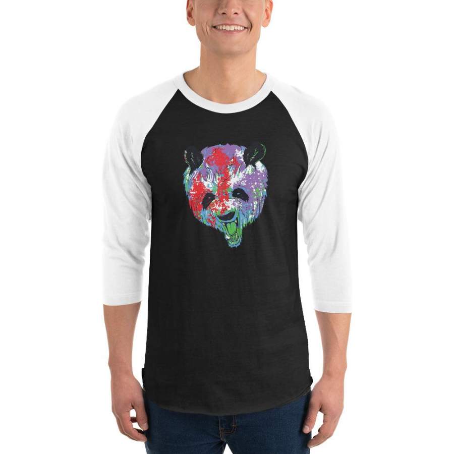 Panda men’s 3/4 sleeve raglan shirt