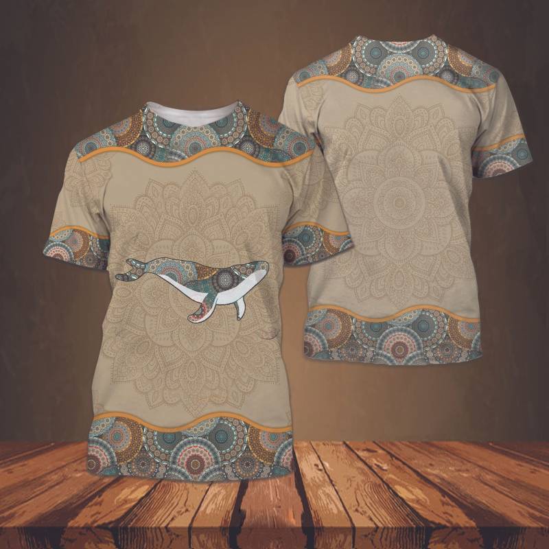 Whale Mandala Pattern D2105 – Unisex Tshirt 3D