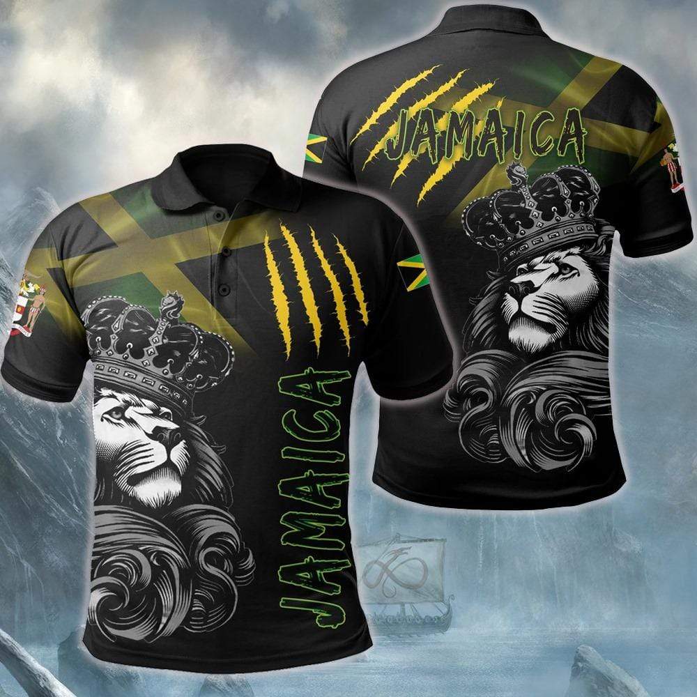 Amazing Jamaica Lion Black Polo Shirt