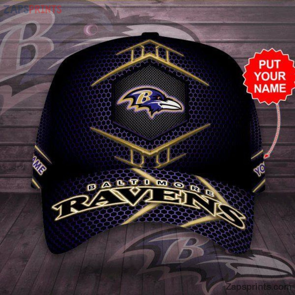 Baltimore Ravens Custom Name 3D Classic Cap Gift For Fan Football Lovers