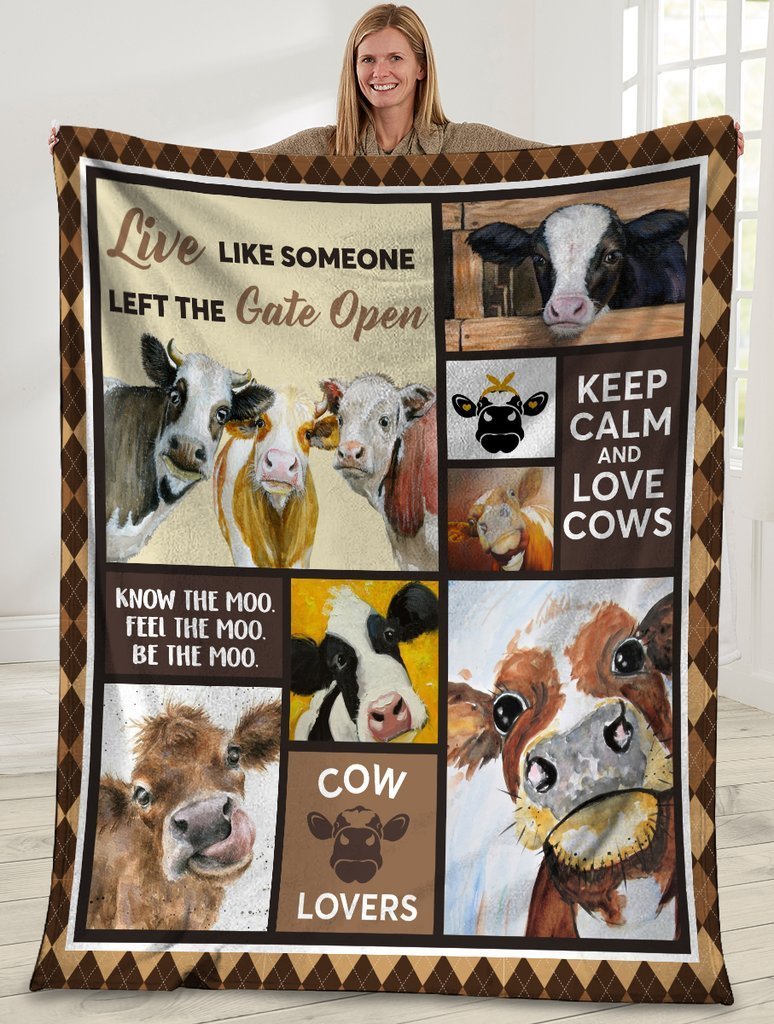 Who Really Love Cow, Cow Gift Fleece Blanket