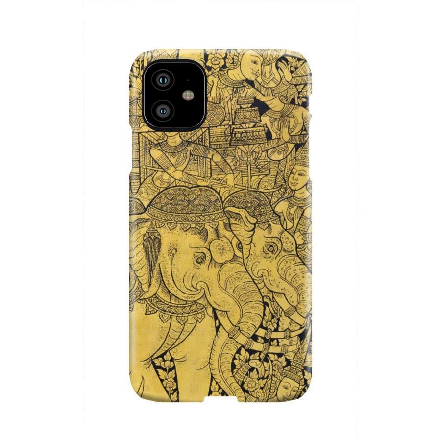 Thai Golden Elephant Print Iphone & Android Phone Cases