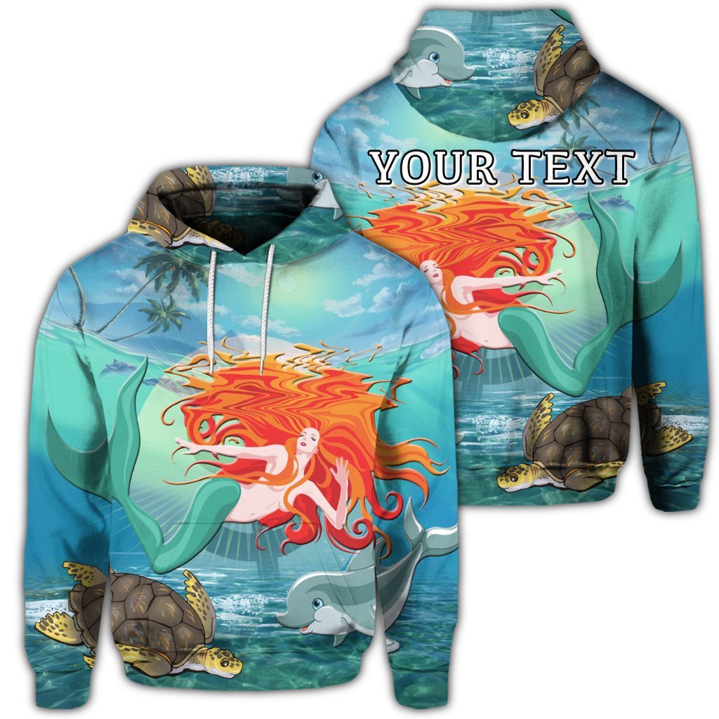 (Personalised) Hawaiian Mermaid Turtle Dolphin Polynesian Hoodie – AH – JR