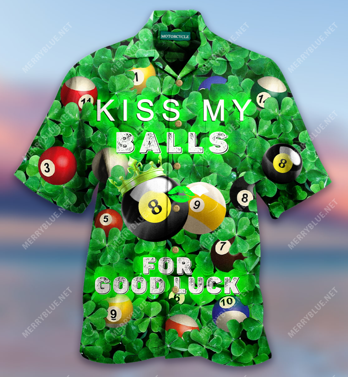 Kiss My Balls For Good Luck Billard Saint Day Unisex Hawaii Shirt Ha77299