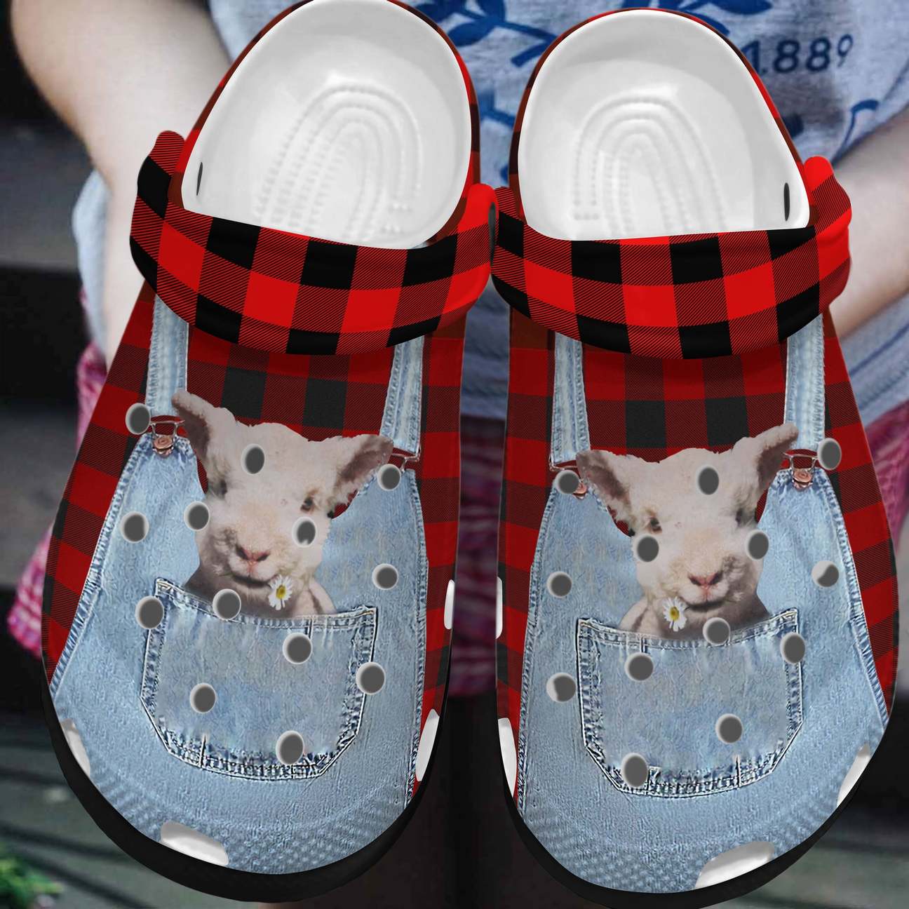 Sheep Personalized Clog, Custom Name, Text, Color, Number Fashion Style For Women, Men, Kid, Print 3D Lovely Sheep In Jeans