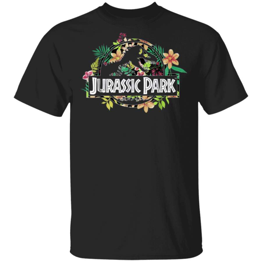 Jurassic Park Floral Tropical Fossil Logo Graphic T-Shirt