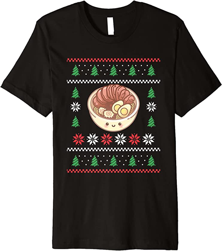 Ugly Christmas Ramen Japanese Soup Food New Year Santa Claus Premium T-Shirt