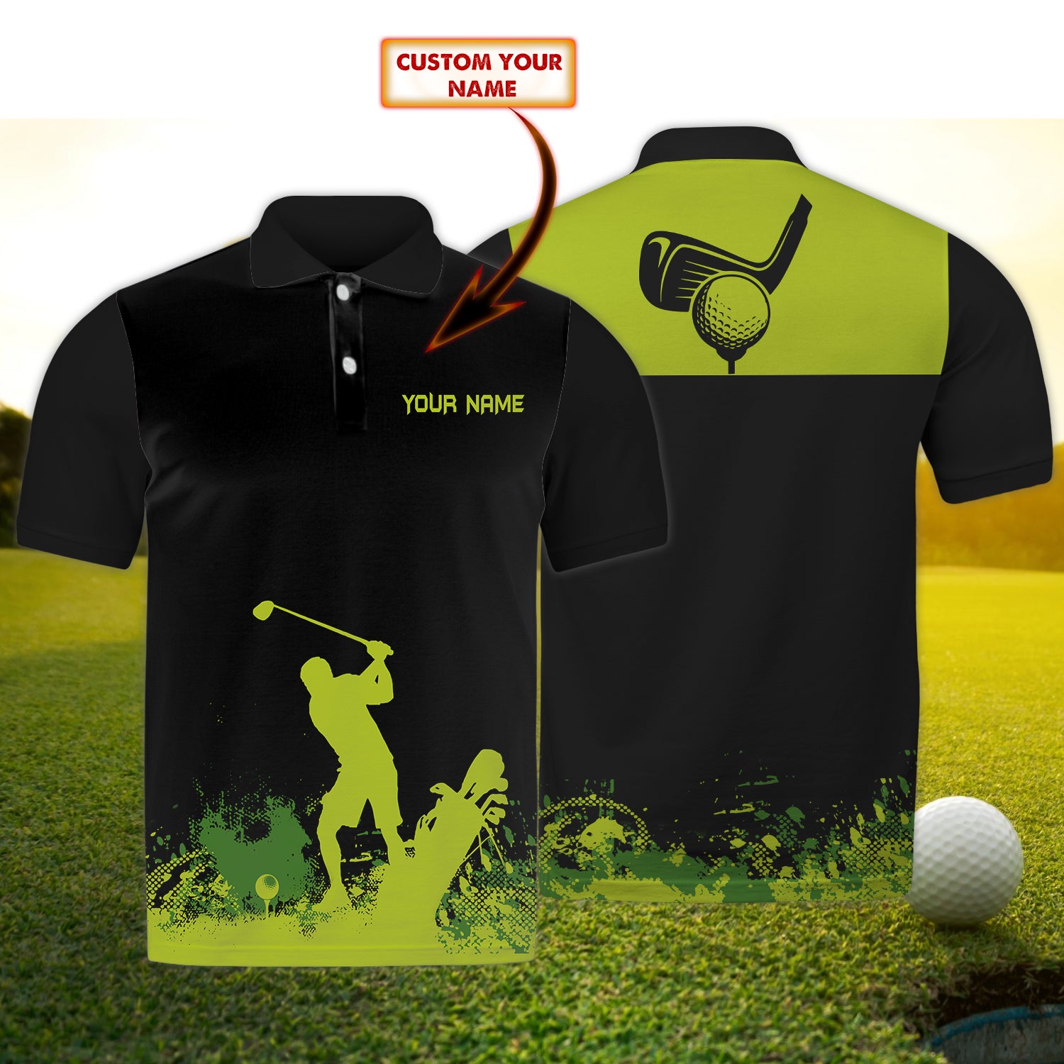 Golf 1 - Personalized Name 3D Polo Shirt - Nt168