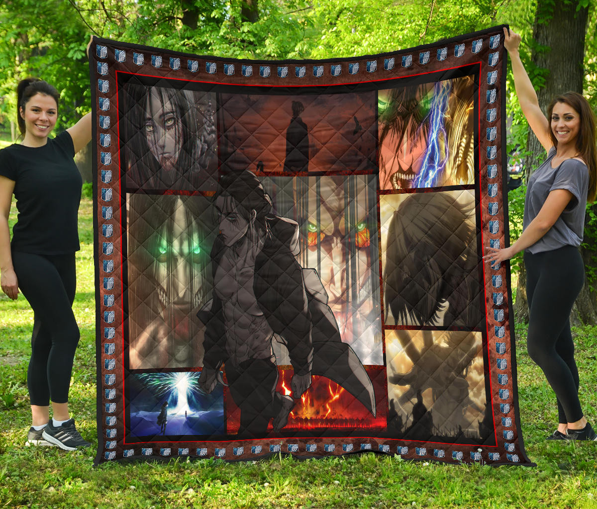 Eren Yeager Attack On Titan Premium Quilt Blanket Anime Home Decor Custom For Fans Na032801