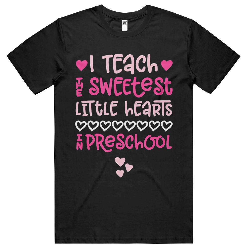 Preschool Teacher Valentine Shirt Cute Hearts Pink T Shirts