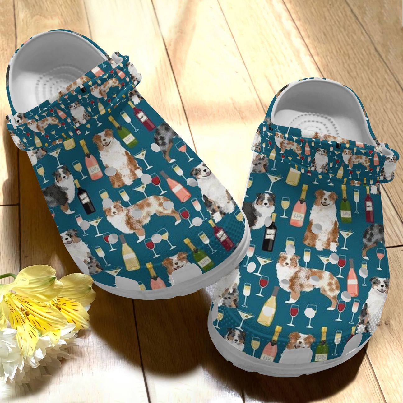 Australian Shepherd Personalize Clog, Custom Name, Text, Fashion Style For Women, Men, Kid, Print 3D Wine Pattern