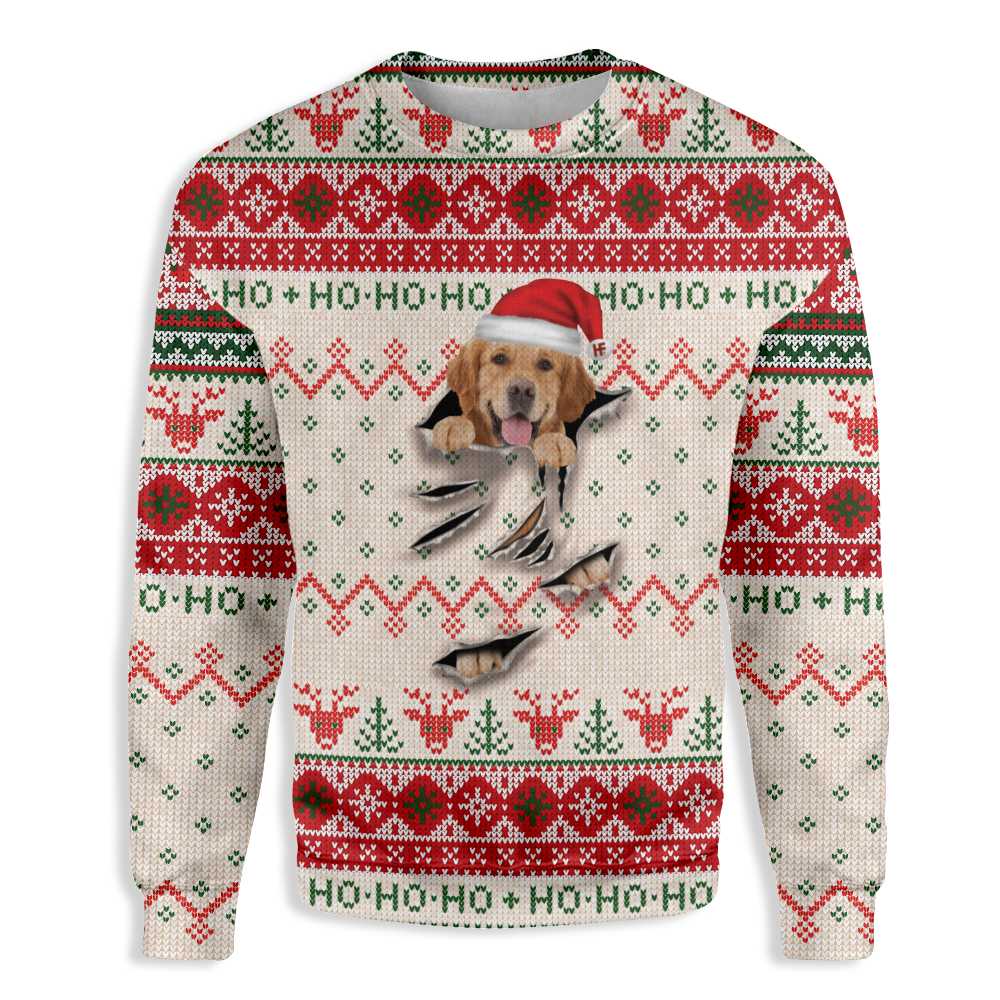 Ugly Christmas Golden Retriever Scratch Ez12 0810 All Over Print Sweatshirt