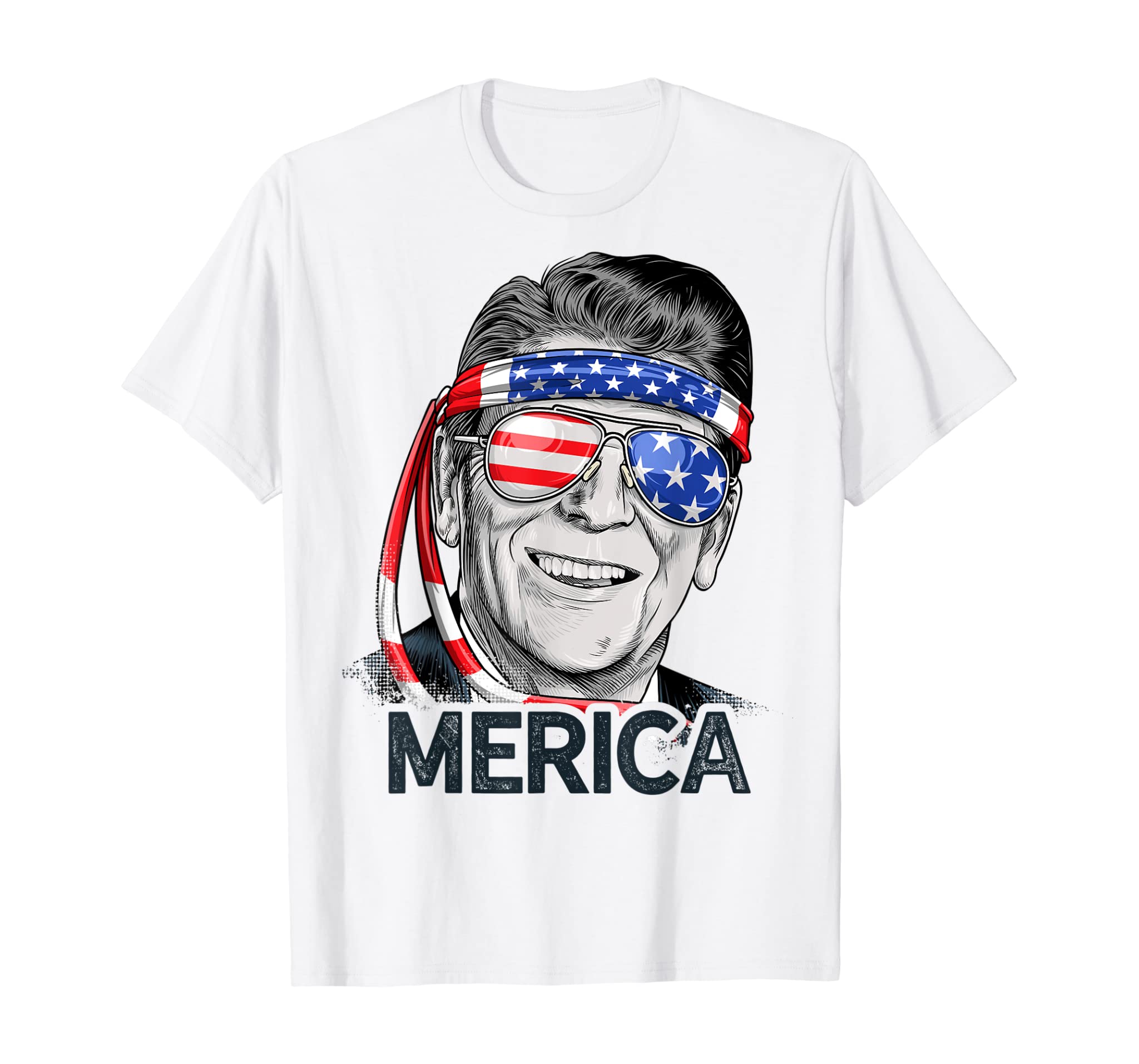 Reagan Ronald Merica 4th of July T shirt Men US President