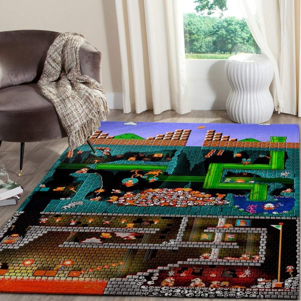 Super Mario Area Rug / Gaming Floor Decor S25103