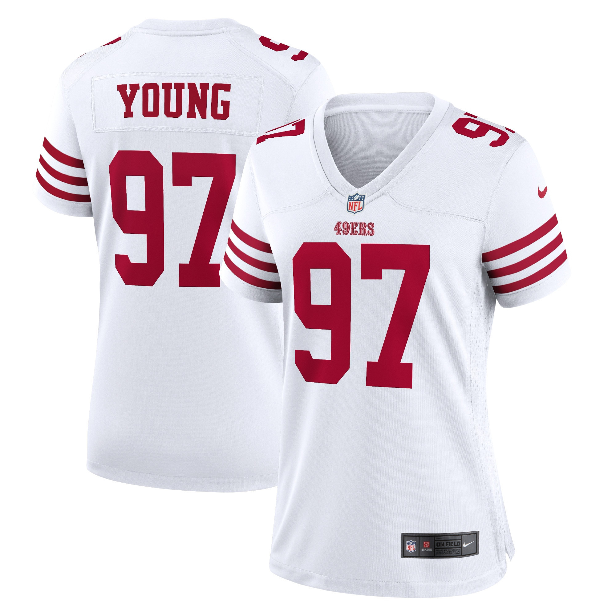 Bryant Young San Francisco 49ers Womens Retired Player Game Jersey White NFL