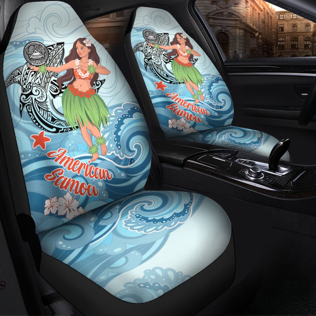 American Samoa Car Seat Cover – Polynesian Girls With Shark – BN01