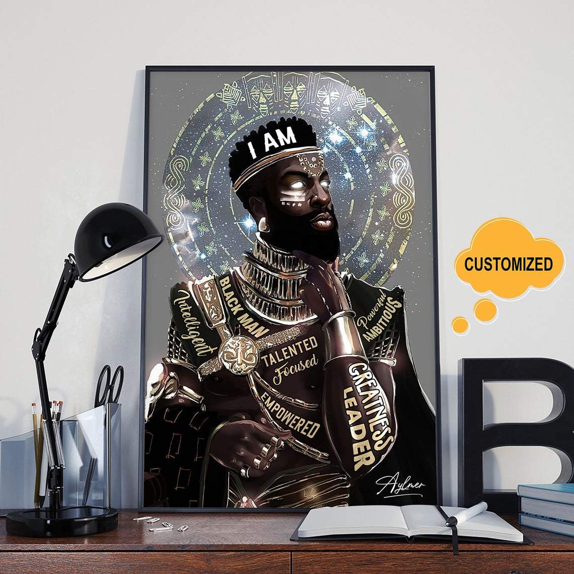 I Am Black King Canvas Wall Art, Canvas