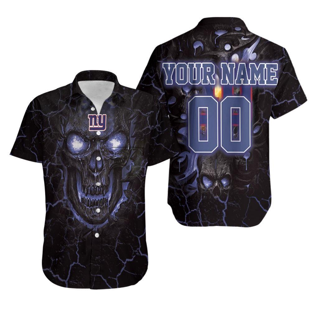 Beach Shirt Lava Skull New York Giants 3D Personalized Hawaiian Shirt