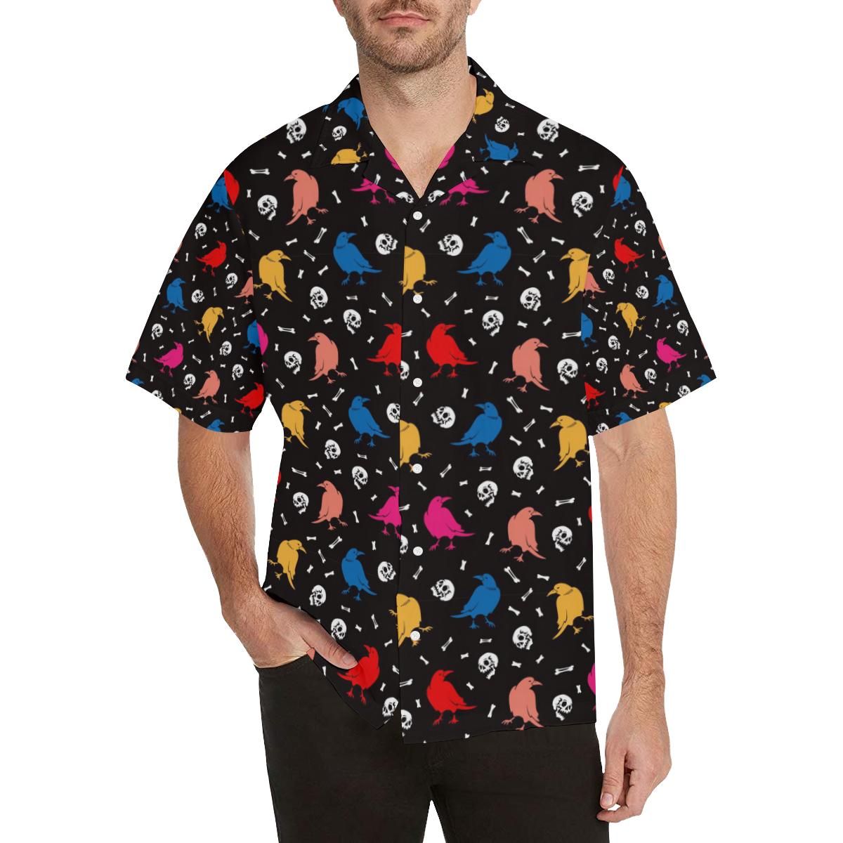 Colorful Crow Pattern All Over Print Hawaii Shirt Ha44137