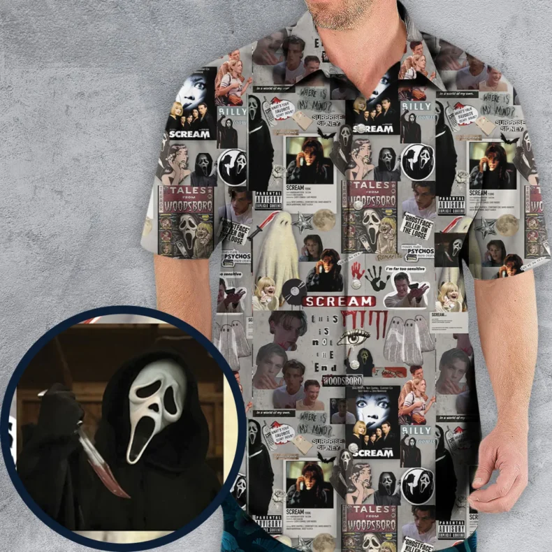 Crime Scene Scream Aesthetic Pattern Hawaiian Shirt