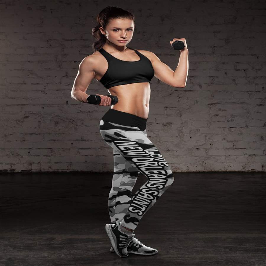 Camo Sporty Trending Fashion Fabulous New Orleans Saints Leggings