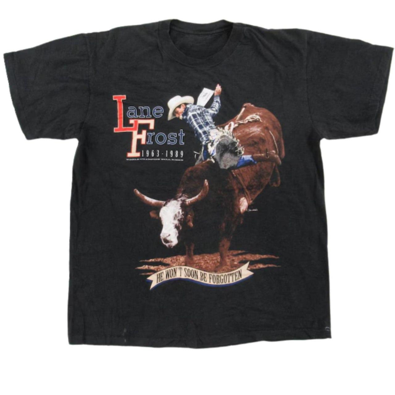 Lane Frost Bull Rider T-Shirt Memorial Graphic Tee (19631989) in Vintage Western Style, Perfect for Rodeo Lovers, Classic Cowboys, & Fans of American Rodeo Icons
